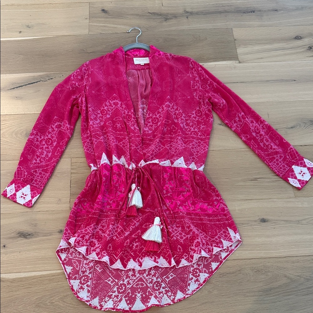 Rococo Sand Vibrant Pink and White low cut dress